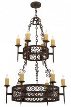  120164 - 36"W Toscano 12 LT Two Tier Chandelier