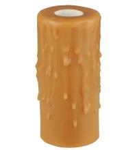  120716 - 2"W X 4"H Beeswax Honey Amber Flat Top Candle Cover