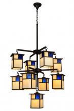  123938 - 32"W Hyde Park T Mission 9 LT Chandelier