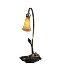 12432 - 16" High Amber Tiffany Pond Lily Accent Lamp