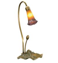  12460 - 16" High Amber/Purple Pond Lily Accent Lamp