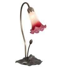  12517 - 16" High Pink/White Tiffany Pond Lily Accent Lamp