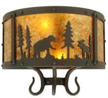  126762 - 13.5" Wide Wildlife at Pine Lake Wall Sconce