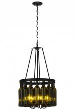  128162 - 17"W Tuscan Vineyard Estate 16 Wine Bottle Chandelier