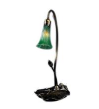  12859 - 16" High Green Pond Lily Mini Lamp