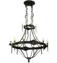 Meyda Blue 130241 - 66.5"W Stag 12 LT Two Tier Chandelier