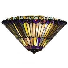  13251 - 17"W Tiffany Jeweled Peacock Fan Light Fixture