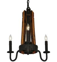  133299 - 17" Wide Barrel Stave Madera 3 Light Chandelier