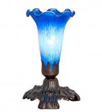  13420 - 7" High Blue Tiffany Pond Lily Victorian Mini Lamp
