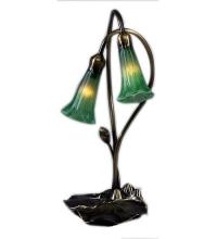  13481 - 16" High Green Tiffany Pond Lily 2 Light Accent Lamp