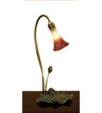  13509 - 16" High Pink/White Tiffany Pond Lily Accent Lamp
