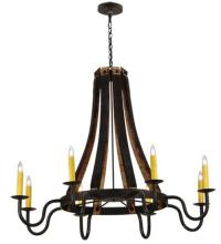  135754 - 50"W Barrel Stave Madera 8 LT Chandelier