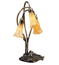 Meyda Blue 13636 - 16" High Amber Tiffany Pond Lily 3 Light Accent Lamp