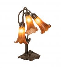  136435 - 16" High Amber Tiffany Pond Lily 3 Light Accent Lamp
