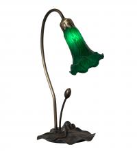  13716 - 16" High Green Tiffany Pond Lily Accent Lamp