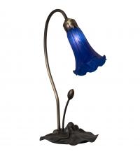  13739 - 16" High Blue Tiffany Pond Lily Accent Lamp