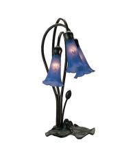 Meyda Blue 13746 - 16" High Blue Tiffany Pond Lily 3 LT Accent Lamp