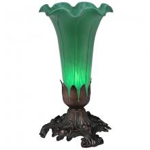  13818 - 7" High Green Tiffany Pond Lily Victorian Mini Lamp