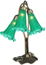  14150 - 16" High Green Pond Lily 3 Light Accent Lamp