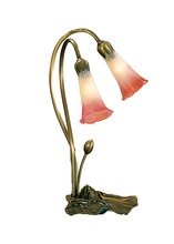  14170 - 16"H Pink/White Pond Lily 2 LT Accent Lamp