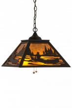  143643 - 16"Sq Canoe Tall Pines Pendant