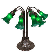  14382 - 22"H Green Pond Lily 10 LT Table Lamp