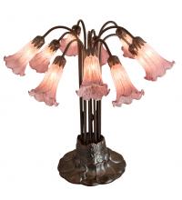  14479 - 22" High Lavender Tiffany Pond Lily 10 Light Table Lamp