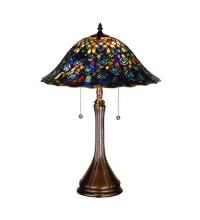 Meyda Blue 14574 - 22"H Tiffany Peacock Feather Table Lamp