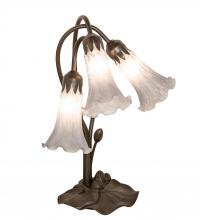  145927 - 16" High Gray Tiffany Pond Lily 3 Light Accent Lamp