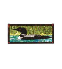  14625 - 40"W X 17"H Loon Stained Glass Window