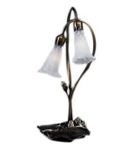  14654 - 16" High White Pond Lily 2 Light Accent Lamp