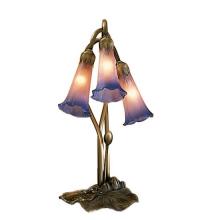  14670 - 16" High Pink/Blue Tiffany Pond Lily 3 LT Accent Lamp