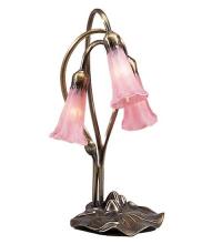  14728 - 16" High Pink Tiffany Pond Lily 3 Light Accent Lamp