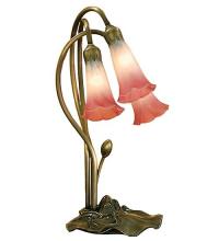  14813 - 16" High Pink/White Pond Lily 3 LT Accent Lamp