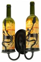 Meyda Blue 148858 - 9"W Tuscan Vineyard Personalized 2 LT Wine Bottle Wall Sconce
