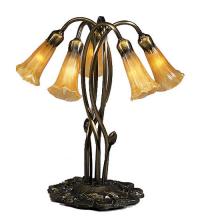  14931 - 17" High Amber Tiffany Pond Lily 5 LT Accent Lamp