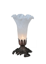  14946 - 7" High White Tiffany Pond Lily Victorian Mini Lamp