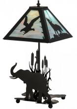  150573 - 22"H Wildlife on the Loose W/Lighted Base Table Lamp