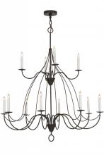 Meyda Blue 154070 - 48"W Polonaise 12 LT Two Tier Chandelier