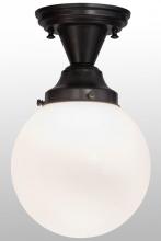  154223 - 8"W Revival Schoolhouse White Globe Flushmount