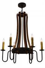  157624 - 30" Wide Barrel Stave Madera 6 Light Chandelier