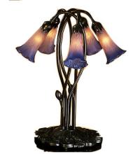  15856 - 17" High Pink/Blue Tiffany Pond Lily 5 Light Accent Lamp