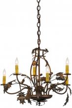  158572 - 28"W Oak Leaf & Acorn 6 LT Chandelier