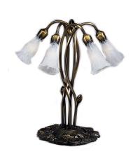  16545 - 17" High White Tiffany Pond Lily 5 Light Accent Lamp