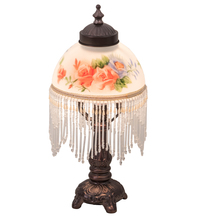  16578 - 13" High Roussillon Rose Bouquet Fringed Mini Lamp