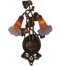  16637 - 11"W Amber/Purple Pond Lily 2 LT Wall Sconce