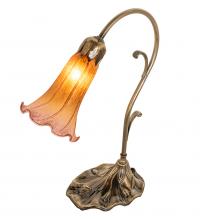  17106 - 15" High Amber/Purple Tiffany Pond Lily Accent Lamp
