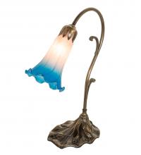  17124 - 15" High Pink/Blue Tiffany Pond Lily Accent Lamp