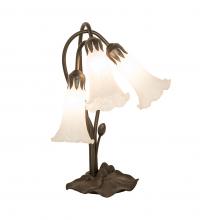  173809 - 16" High White Tiffany Pond Lily 3 Light Accent Lamp