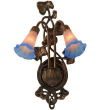  17502 - 11"W Pink/Blue Pond Lily 2 LT Wall Sconce